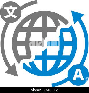 Language translation. Earth and arrows. Language translate. Editable vector. Stock Vector