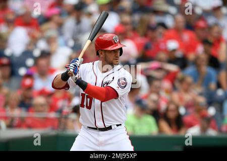 Washington Nationals' Yan Gomes bats during the first inning of a baseball  game against the Pittsburgh Pirates, Tuesday, June 15, 2021, in Washington.  (AP Photo/Nick Wass Stock Photo - Alamy