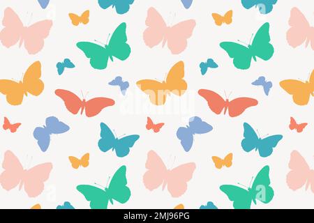 Cute butterfly background pattern, colorful design vector Stock Vector