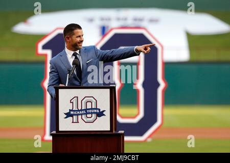 Behind the scenes: How the Rangers overcame a hurricane for Michael Young's  ceremony - The Athletic