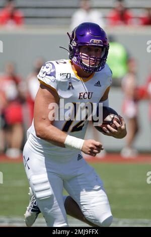 East Carolina Pirates quarterback Holton Ahlers (12) during the NCAA  college football game between Tulane and ECU on Saturday November 7, 2020  at Dowdy-Ficklen Stadium in Greenville, NC. Jacob Kupferman/(Photo by Jacob