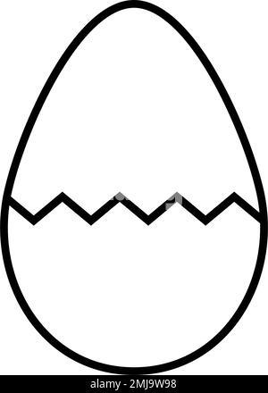 Cracked egg icon. Hatching. Editable vector. Stock Vector