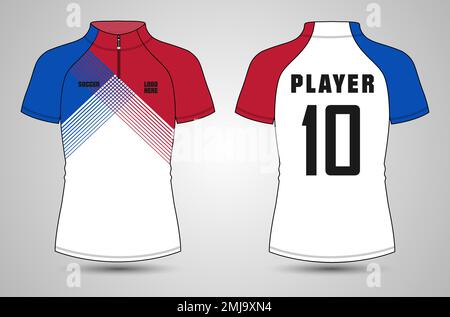 Premium Vector  Sports red blue minimalist jersey template for team  uniforms and soccer t shirt design