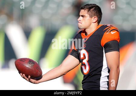 Cincinnati Bengals kicker Tristan Vizcaino (3) after an NFL