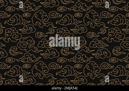 Cloud background, seamless Chinese oriental pattern vector Stock Vector