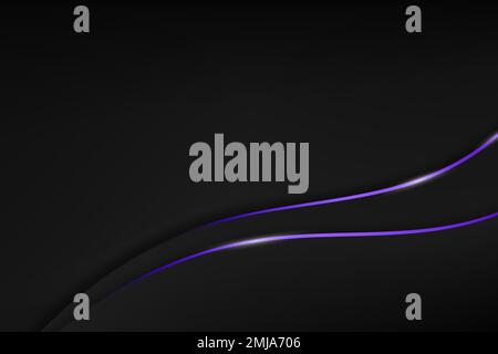 Black desktop background, abstract purple lines vector Stock Vector
