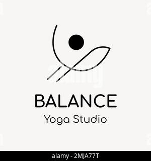 Yoga studio logo template, health & wellness business branding design vector Stock Vector