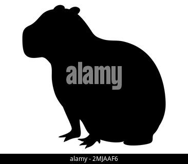 Vector marmot black silhouette for retro logos, Groundhog Isolated on white background Stock Vector