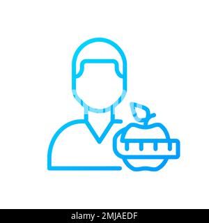 Dietitian service pixel perfect gradient linear vector icon Stock Vector
