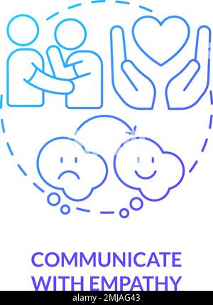 Communicate with empathy blue gradient concept icon Stock Vector