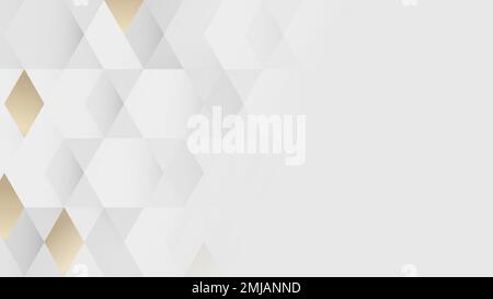 White and gold geometric pattern background vector Stock Vector