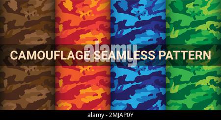Texture military camouflage repeats seamless Vector Pattern For fabric, background, wallpaper and others. Classic clothing print. Abstract monochrome Stock Vector