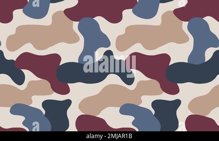 Texture military camouflage repeats seamless Vector Pattern For fabric, background, wallpaper and others. Classic clothing print. Abstract monochrome Stock Vector