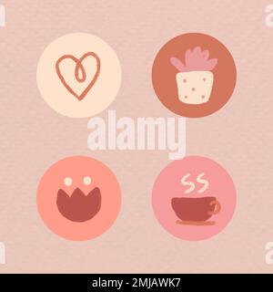Instagram story highlights icons set vector Stock Vector
