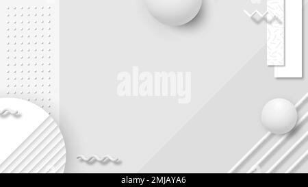 Gray geometric Memphis design social banner vector Stock Vector