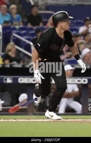 Philadelphia Phillies' J.T. Realmuto watches a home run during a baseball  game, Thursday, Aug. 10, 2023, in Philadelphia. (AP Photo/Matt Slocum Stock  Photo - Alamy