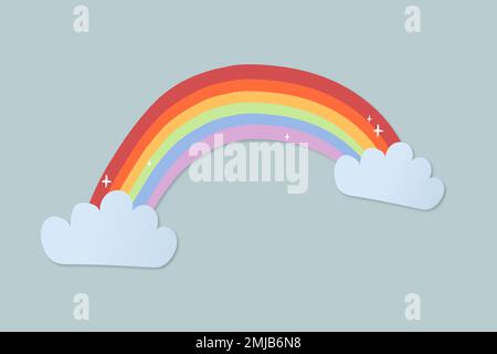 Cute umbrella sticker, printable weather clipart vector Stock Vector