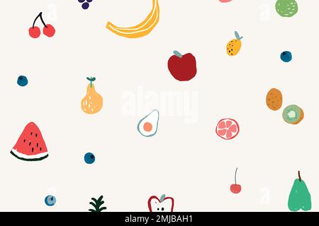 Fruits background desktop wallpaper, cute vector Stock Vector