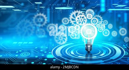 Light bulb with cog inside. Business idea bulb gear mechanism icon ...