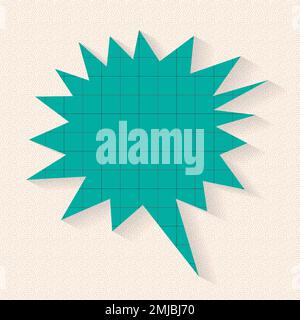 Explosion speech bubble vector design, grid paper pattern style Stock Vector