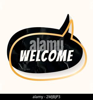 Welcome speech bubble template vector Stock Vector