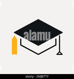 Mortarboard icon, education symbol flat design vector illustration Stock Vector