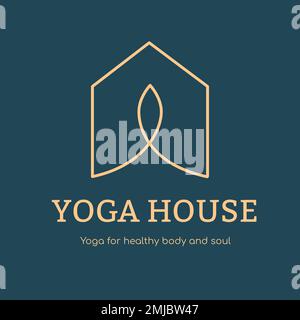 Yoga studio logo template, health & wellness business branding design vector Stock Vector