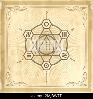 Golden Esoteric Hexagram. Sacred geometry hexagon symbol isolated on ...