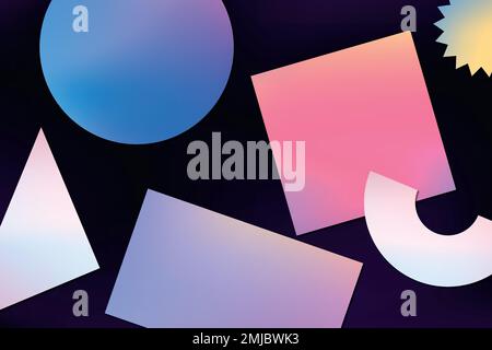 Abstract memphis background, gradient geometric shapes vector Stock Vector
