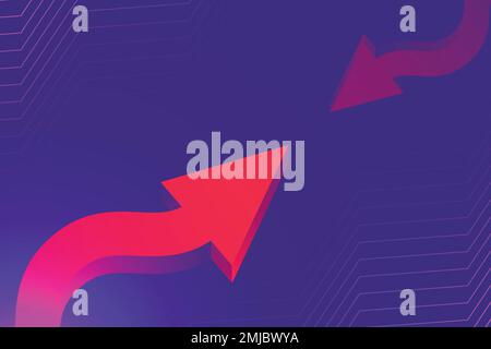 Abstract arrow background, purple gradient technology start up vector Stock Vector