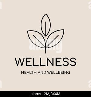 Spa logo template, health & wellness business branding design vector, wellness text Stock Vector