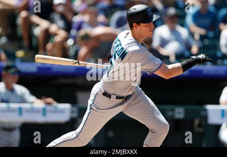 Miami Marlins third baseman Brian Anderson (15) catches a pop fly during a  MLB game against the Los Angeles Dodgers, Sunday, May 16, 2021, in Los Ange  Stock Photo - Alamy