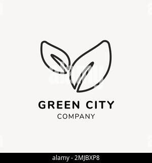 Green business logo template, branding design vector, green city text Stock Vector