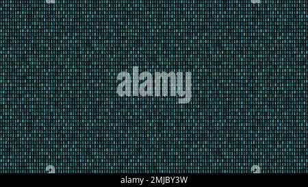Abstract technology digital background. Binary code stream seamless vector pattern. Computer code seamless turquoise blue texture. Stock Vector