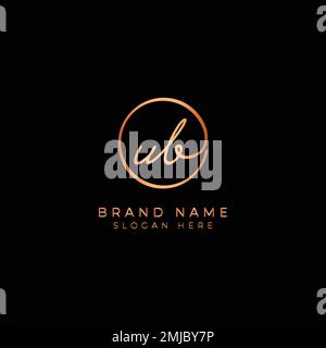 U, B, UB Initial letter handwritten and signature vector logo. Business template in round shape line art Stock Vector