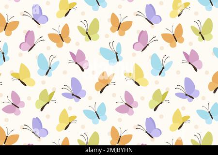 Colorful butterfly cute background pattern vector Stock Vector