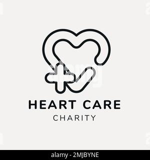 Charity logo template, no-profit branding design vector Stock Vector
