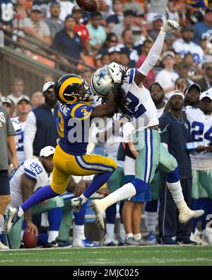 Los Angeles Rams cornerback Donovan Olumba (49) during a NFL preseason game  against the Las Vegas Raiders, Saturday, August 21, 2021, in Inglewood, CA.  The Raiders defeated the Rams 17-16. (jon Endow/Image