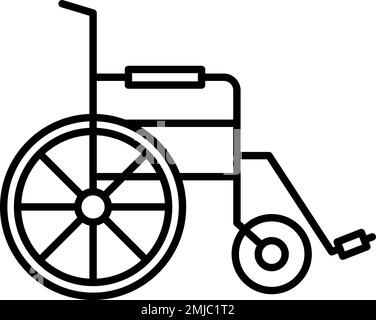 Orthopedics, rehabilitation, wheelchair vector icon on transparent background. Outline Orthopedics, rehabilitation, wheelchair vector icon Stock Vector