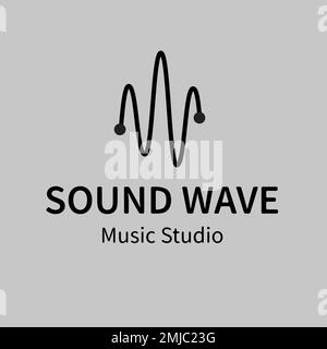 Audiovisual business logo template, branding design vector, sound wave music studio text Stock Vector