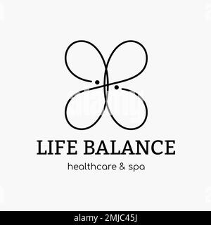 Spa logo template, health & wellness business branding design vector, life balance text Stock Vector
