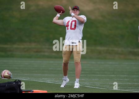 San Francisco 49ers long snapper Taybor Pepper (46) during an NFL football  game against the New Orleans Saints, Sunday, Nov. 15, 2020, in New Orleans.  (AP Photo/Tyler Kaufman Stock Photo - Alamy