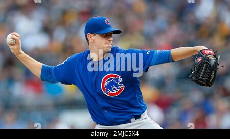 This is a 2019 photo of Kyle Hendricks of the Chicago Cubs baseball team.  This image reflects the 2019 active roster as of Wednesday, Feb. 20, 2019,  when this image was taken. (