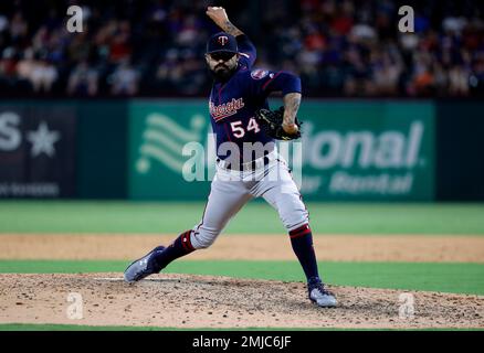 A tattoo is shown on the neck of Minnesota Twins relief pitcher Sergio Romo  before a baseball game against the Miami Marlins, Tuesday, July 30, 2019,  in Miami. (AP Photo/Lynne Sladky Stock