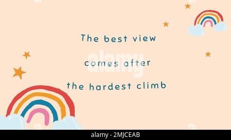 Beige rainbow template vector for blog banner quote Stock Vector