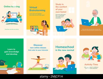 Education editable slide templates vector collection Stock Vector