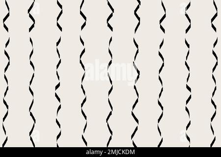 Wavy lined pattern background, black doodle vector, simple design Stock Vector