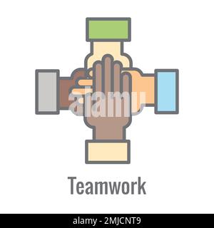 Core Values icon with value driven icon describing aspect of core values like vision Stock Vector