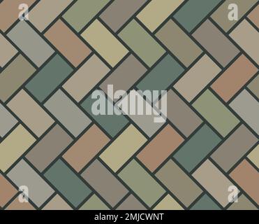 Seamless floor pattern. Color wooden herringbone tiles Stock Vector