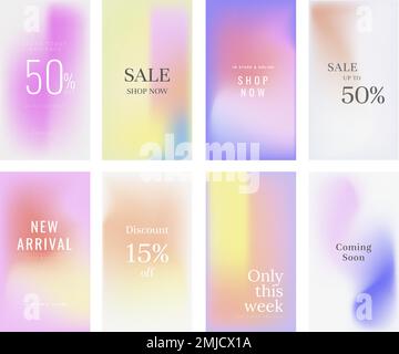 Social media marketing banner vector set colorful background Stock Vector